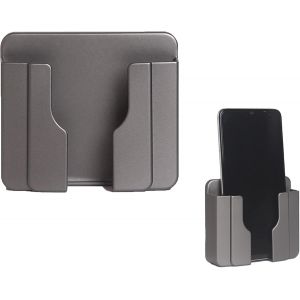 Support Mural Pour Chargeur De Téléphone Portable-Support Mural Pour Téléphone Portable-Mallette De Rangement Pour Smartphones-Câble De Charge-Support Autocollant (Gris X 1 Pièce) - Neuf