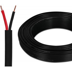 Câble électrique de rouge et noir 2 x 0,5 mm²,Câble plat double à 2 conducteurs 12 V 24 V,câble d'extension flexible de 5 mètres pour lumière LED,automobile,équipement de bateau - Neuf