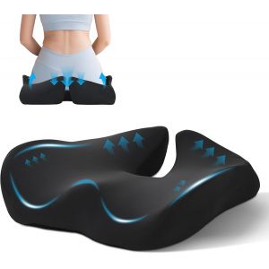 Coussin Coccyx Ergonomique Grand Format, Soulagement Douleur et Confort pour Chaise Bureau Maison Voiture - Neuf