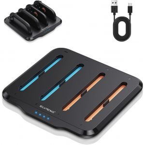 Station de Charge 4 en 1 pour Manette Joycon Nintendo Switch 2 (2025), Station de Base de Chargeur Magn&eacute;tique avec Indicateur LED et C&acirc;ble de Charge USB de Type C, Charge &agrave; 4 Contr&ocirc;leurs - Neuf