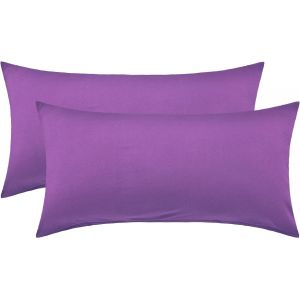 Kalanka-Lot De 2 Housses D'oreiller En Jersey Housse D'oreiller Coussin Pour Dormeur De Côté Coussin De Nuque Nombreuses Tailles Et Couleurs Oeko-Tex (40 X 60 Cm, Lilas) - Neuf