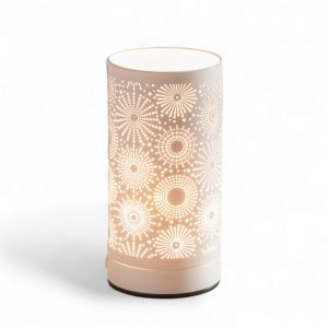 Diffuseur de parfum &eacute;lectrique en m&eacute;tal blanc commande tactile -H21 cm - Neuf