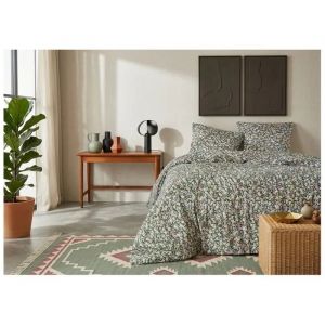 Parure De Lit 240 X 260 Cm Myosotis Fleurie Vert - Neuf