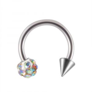 3pcs Anneau De Lèvre En Acier Au Titane, Anneau De Lèvre En Forme De Boule De Boue Flash À Filetage Externe, Anneau De Nez En Forme D'os D'oreille En C, Bijoux-Tige Ab+Cône-C (Bille De 4 Mm) - Neuf