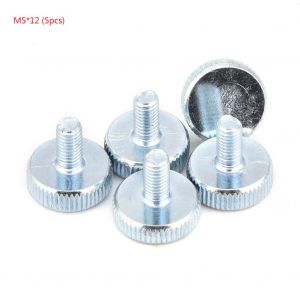 Vis a tete moletee plate en acier au carbone zingue M5 (M5*12?; 5 pieces) - Neuf