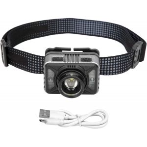 Lampe Frontale Led À Forte Luminosité, Lampe Frontale Sensor Zoom Avec Capteurs De Mouvement, Batterie Intégrée, Chargement Usb Pour Le Camping, La Lecture Et La Randonnée - Neuf
