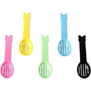 5pcs Hamster Caca Scooper En Plastique Petit Animal Litière Scoop Sift Bain Sable Pelle Outil De Nettoyage Pour Chinchilla Rat Gerbille Nain Hamster Souris - Neuf