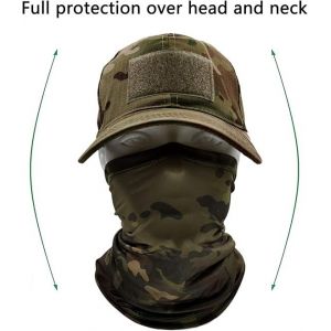 Casquette Camouflage Pour Homme Avec Cache-Cou Rafraîchissant, Casquette De Baseball, Foulard, Chapeau Militaire Tactique, Cache-Cou Pour La Course, La Chasse, Le Cyclisme Et Le Sport - Neuf