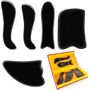 Kal-Gua Sha En Corne De Buffle Outil De Massage (5 Pi&egrave;ces) - Neuf