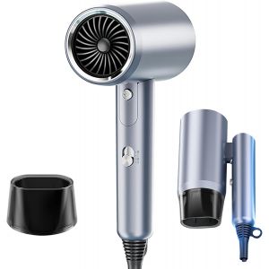 S&egrave;che-Cheveux, Professionnel Ionique Portable 2400w S&egrave;che-Cheveux Ionique, Pour La Famille Et Les Salons De Coiffure, 3 Temp&eacute;ratures/ 2 Vitesses, Et Accessoires, Diffuseur, Buses (Argent) - Neuf