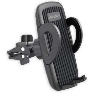 IMOSHION Support T&eacute;l&eacute;phone Compatible Voiture - R&eacute;glable - Universel - Carbone - Grille d'a&eacute;ration - Noir - Neuf