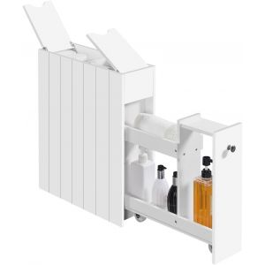 Ulteronixshop-Petit Meuble de Salle de Bains, Meuble WC Rangement &Eacute;troit pour Papier Toilette, Armoire de Toilette avec Tiroir Roulant, Commode sur Pied, pour Petits Espaces, 50 &times; 17 &times; 58 cm, Blanc - Neuf
