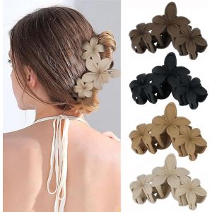 Shiliu-Lot De 4 Pinces À Cheveux En Forme De Fleur - Jolies Pinces À Cheveux Mates - Antidérapantes - Pour Cheveux Épais Et Fins - [ - Neuf