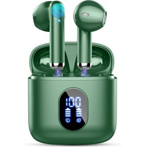 HLJHJ-Ecouteurs Bluetooth Sans Fil, Oreillette Bluetooth 5.3 avec Appel Clair Mics, Écouteurs sans fil HiFi Basses Profondes, 30H Casque Bluetooth Écran LED, IP7 Étanche/USB-C/Mini Conception 2024 No - Neuf