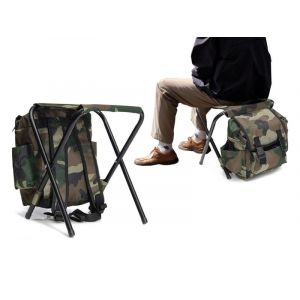 Chaise Sac &Agrave; Dos - Chaise De Camping Pliable Et Sac De Randonn&eacute;e Avec Poche Lat&eacute;rale - Neuf