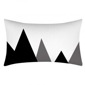 Lot De 2 Taies D'oreiller, Motif Géométrique Rétro, Carte Nordique, Noir Et Blanc, Peau De Pêche, Housse De Coussin 30 X 50 Cm (Type B) - Neuf