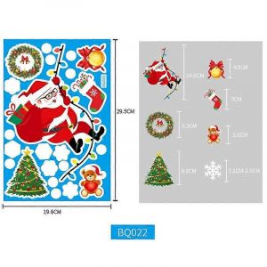No&euml;l Sticker P&egrave;re No&euml;l De No&euml;l Elk Flocon De Neige Sans Visage De Poup&eacute;e Autocollants Pour Fen&ecirc;tres Joyeux No&euml;l D&eacute;coration Pour La Maison - Neuf
