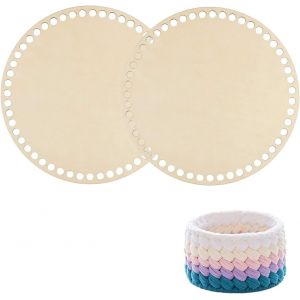 2 Comprim&eacute;s Fond De Panier &Agrave; Crocheter Rond 15cm (5.9inch) Base De Panier En Bois Naturel Pour Stockage De Fournitures Tissage De Paniers Bricolage,L'artisanat,D&eacute;coration De Maison - Neuf