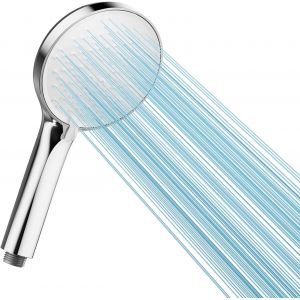 JGD-Pomme de douche haute pression avec 3 modes, &eacute;conomie d'eau, grande puissance pour basse pression, chrome/blanc - Neuf