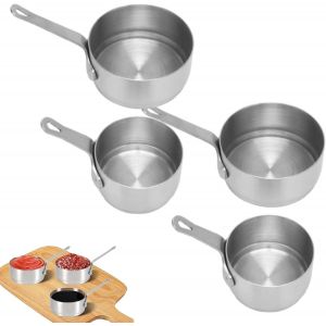 Subzonal-Lot De 4 Mini Casseroles En Acier Inoxydable Avec Poign&eacute;e Pour Condiments, Jus, Sauce, Beurre, Banquet, Pique-Nique En Plein Air - Neuf