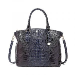 Les femmes de Gros Sacs à main Vegan en Cuir Motif Crocodile Sac à Bandoulière avec Poignée Supérieure 27-bleu royal - Neuf