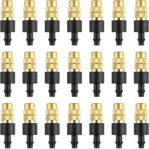 30 Pi&egrave;ces Buse de Pulv&eacute;risation en Laiton, Buse d'atomisation R&eacute;glable Cuivre d'Irrigation goutte 4/7mm Atomisation Micro Arroseur Jardin Refroidissement &Eacute;quipement pour Pelouse L&eacute;gumes Serre - Neuf