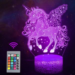 Veilleuse Licorne Pour Enfants B&eacute;b&eacute;, Cadeaux Licorne Pour Fille Ou Gar&ccedil;on, T&eacute;l&eacute;commande 16 Couleurs Changeantes Dimmable, Anniversaire Chambre D&eacute;cor , Jouets Licorne, D&eacute;corations De Cadeaux De No&euml;l - Neuf