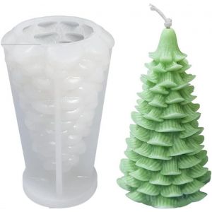(De Grande Taille, C&egrave;dre) 3d De L'arbre De No&euml;l Bougie Moule De L'arbre De No&euml;l De Partie De Moule En Silicone Pour Fondant, Femo L'argile, Le Savon, Le Chocolat, La D&eacute;coration De G&acirc;teaux - Neuf