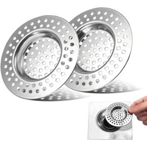 ERYI-2 Pcs Filtre Évier Cuisine, Tamis Lavabo En Inox, Filtre Cheveux Douche, Filtre De Vidange Pour Évier, Grille Evier Cuisine, Accessoire Drain Lavabo Baignoire Bonde, Pour Salle De Bain Cuisine - Neuf