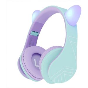 ERSAN-Casque Bluetooth Enfant, P2 Casque Audio pour Enfants avec Volume limit&eacute; &agrave; 85db, &Eacute;couteurs sans Fil et Filaires, Casque Pliable et R&eacute;glable, Confortable, avec Micro int&eacute;gr&eacute;, Micro SD Slot - Neuf