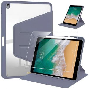 Coque + Verre Tremp&eacute; pour iPad Air 3 10,5'' / iPad Pro 10,5'' - Rotatif avec Porte-Stylet - Violet - E.F.Connection - Neuf