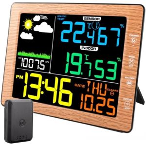 SUBZONAL-Station M&eacute;t&eacute;o Sans Fil, Stations M&eacute;t&eacute;orologiques Num&eacute;riques &Agrave; Affichage Couleur, Horloge De Pr&eacute;vision M&eacute;t&eacute;o, Thermom&egrave;tre Hygrom&egrave;tre Avec Capteur, Barom&egrave;tre, R&eacute;tro&eacute;clairage, Pour Maison, Jard - Neuf