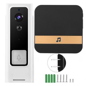 Sonnette video intelligente Wi-Fi HD 1080p, interphone d'acces IR CUT 90-260 V (type C) - Neuf