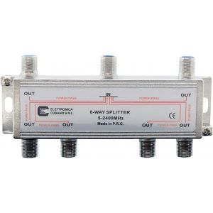 Splitter Satellite 6 Voies, partiteur d'antenne TV Interne avec connecteur EFFE, r&eacute;partiteur d'antenne TV, partiteur Sky, Distributeur de Signal TV, fr&eacute;quence de 5 &agrave; 2400 MHz, fabriqu&eacute; en - Neuf