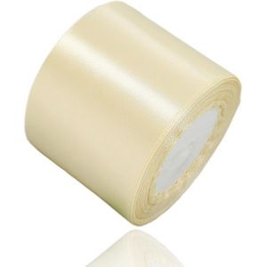 Ruban De Satin Crème 75 Mm X 22 M - Beige - Pour Décoration De Cadeau De Mariage, De Baptême Et D'anniversaire - Neuf