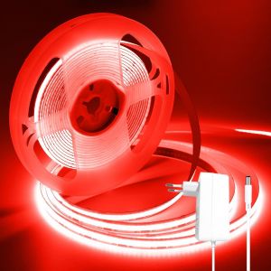 Ruban Led Cob Usb 5v Blanc Chaud, 2m 640leds Dimmable Haute Densit&eacute; Cri93+ Bande Lumineuse Led Lumi&egrave;re Flexible D&eacute;coupable Bande Led Pour Tv R&eacute;tro&eacute;clairage, Armoire, Chambre, Cuisine - Neuf