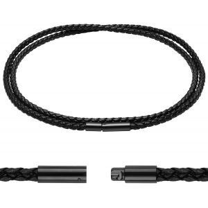 Collier En Cuir Tress&eacute;, Cordon Collier, Cordon Cuir Homme Pour Pendentif, Avec Bo&icirc;te Et Pvc Sac, Pour Bracelet, Bricolage, Bijoux, Homme Et Femme - Neuf