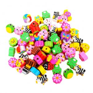 Lot De 50 Mini Gommes Creuses En Caoutchouc Pour Enfants, Motif Dessin Anime - Neuf