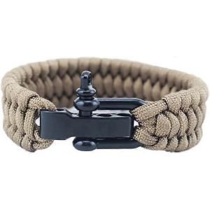 Bracelet De Sports De Plein Air,Décontracté 550 Lb De Survie Bracelet Chaîne De Poignet Avec 3 Taille Léger Ajustement En Acier Inoxydable Manille Noire Pour La Randonnée En Camping - Neuf