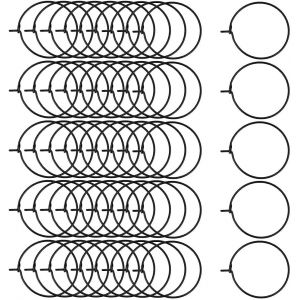 Kal-Lot De 50 Boucles D'oreilles Cr&eacute;oles En Acier Inoxydable 304 - 20 Mm - Noir - Verre &Agrave; Vin - Pour Mariage, F&ecirc;te, Marqueur - Fabrication De Bijoux - Neuf