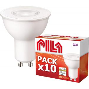 CHENG-Paquet de 10 spots LED, 4,7 W (= 50 W halog&egrave;ne), 400 lumens, 36&ordm;, non dimmable, sans transformateur (culot GU10), IRC80, lumi&egrave;re blanche chaude (2700 K), dur&eacute;e de vie de 15 000 h - Neuf