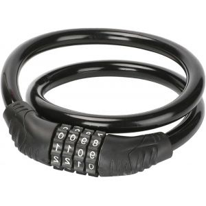 Kalanka-Sécurité Vélo Et Trotinette, Câble Antivol À Code Réinitialisable, Serrure À 4 Chiffres, Design Léger Et Résistant, Protection Pour Bicyclettes, Remorques Et Engins Électriques (Noir) - Neuf