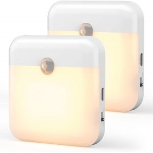Veilleuse Led, Lampe Detecteur De Mouvement Interieur, Veilleuse Automatique Avec Fixation Aimant&eacute;e, Veilleuse Enfant Pour Chambre B&eacute;b&eacute;, Cuisine, Couloir, Escalier, Salon(Lot De 2) Blanc 1806 - Neuf