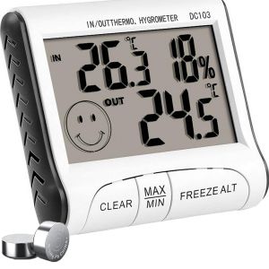 Thermom&egrave;tre Hygrom&egrave;tre Num&eacute;rique avec Sonde Ext&eacute;rieure Int&eacute;rieur Ext&eacute;rieur Temp&eacute;rature d'humidit&eacute; Capteur pour la H&ocirc;tel Chambre Maison Station M&eacute;t&eacute;o Radio Blanc - Neuf