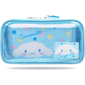 MAA-Anime Cinnamoroll Trousse de Maquillage Transparente Purple Waterproof Cosmetic Case Holographic Toiletry Pouch PVC Sac de Voyage pour Filles - Neuf