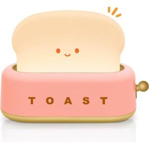 Children's Toast Led Night Light, Rechargeable Bedside Lamp, Brightness And Adjustable, Kawaii Deco Bedroom, Christmas Birthday Gift For Boys, Babies And Girls - Neuf