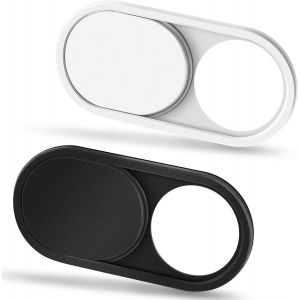 Cache Webcam, 0.6mm Ultra-Mince métal, Cache Camera pour Ordinateur Portable, MacBook Pro/Air, Mac, PC, iPad, Tablette, Webcam Cover 2pcs Noir & Blanc - Neuf