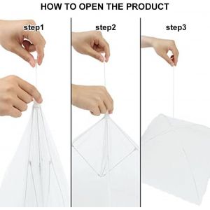 Cloche alimentaire pliable, cloche anti-insectes pliable, couvercle anti-mouches, filet alimentaire, pour barbecue, panier à fruits, 32 x 32 cm, blanc, 1 pièce - Neuf