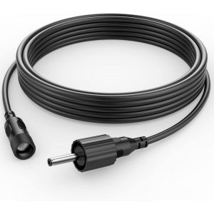 C&acirc;ble d'extension CC &eacute;tanche - C&acirc;ble de raccordement pour pompe de bassin solaire - 3,5 x 1,35 mm - Pour fontaine solaire d'ext&eacute;rieur - 3 m - Noir - Neuf