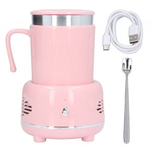 HJLIAN Refroidisseur de tasse chauffant, facile a utiliser, refroidissement rapide, chauffage, corps en aluminium, stable, antiderapant, chauffe-cafe pour bouteille de cafe, ours rose - Neuf